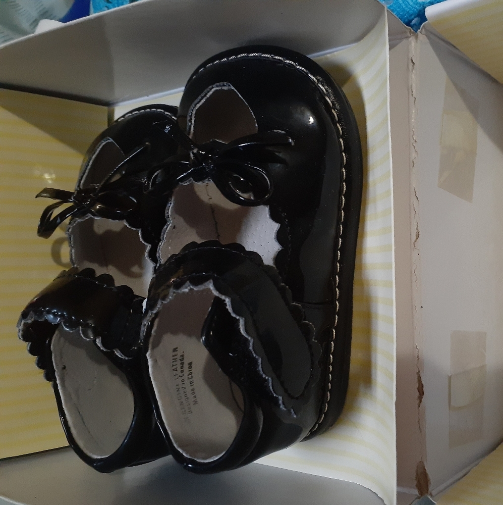 Jack and Lily baby girl black shoes size 6-12 mont - Picture 5 of 8